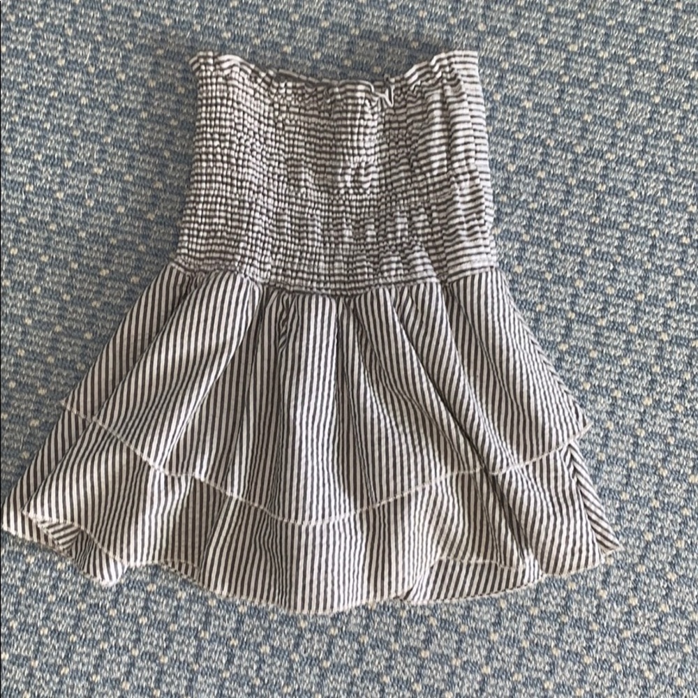 Blue and white striped skirt